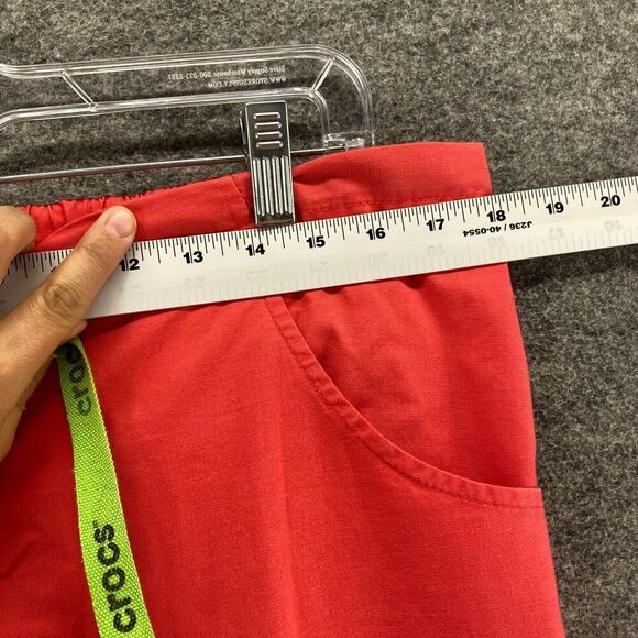 Crocs Scrub Pants Women M Medium Red High Rise Pleated Medical Apparel Cotton - Picture 6 of 11
